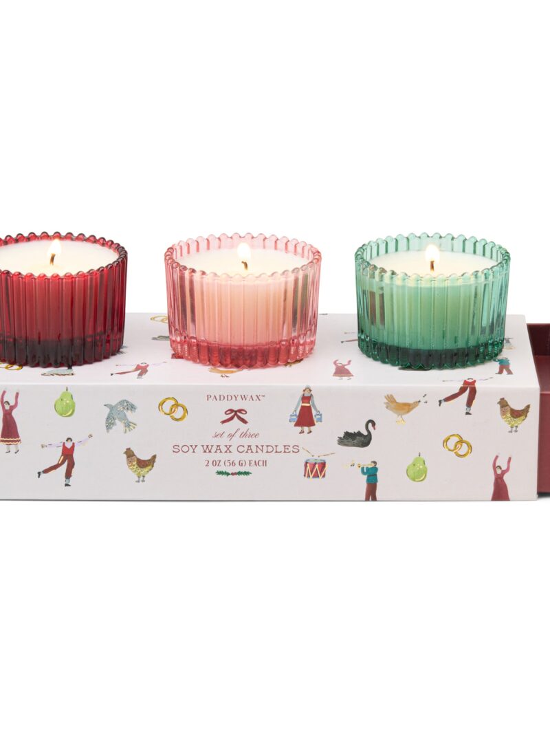 Holiday Soy Wax 2-oz Mini Candles, Gift-Boxed Set of 3